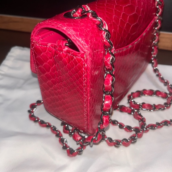 CHANEL Fuchsia Pink Python Mini Bag - Picture 6 of 13